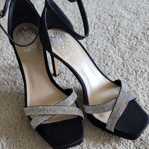 Vince Camuto Black and Silver Women's Heels